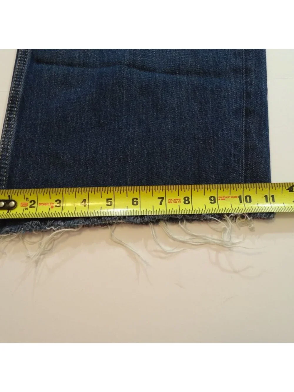 Zara Wide Leg Raw Hem Jeans Denim Blue Size 2 High Waist Boho Retro Streetwear - Picture 11 of 11